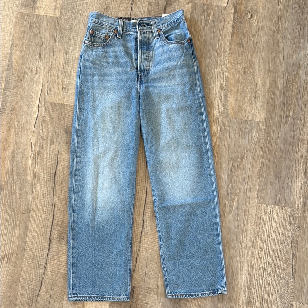 Levi's Classic Blue Straight Leg High-Waisted Jeans